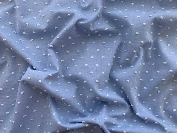 Cotton/Poly Swiss Dot - Sky Blue