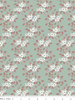 Quilting Cotton - Whimsical Romance - Posies - Mint