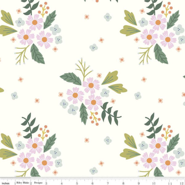 Quilting Cotton - Community – Floral Bouquet – Cream