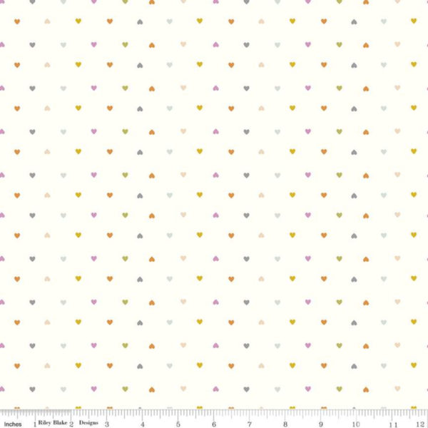 Quilting Cotton - Community – Mini Hearts – Cream