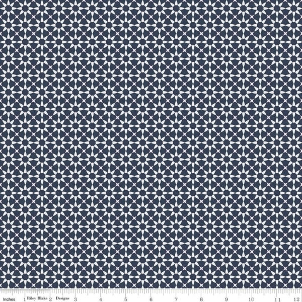 Quilting Cotton - Gingham Foundry - Stars - Navy