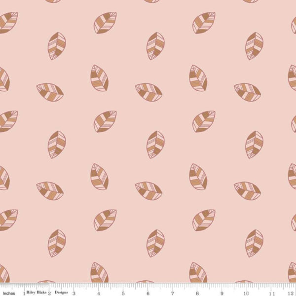 Quilting Cotton - Beneath the Western Sky – Leaves – Pink