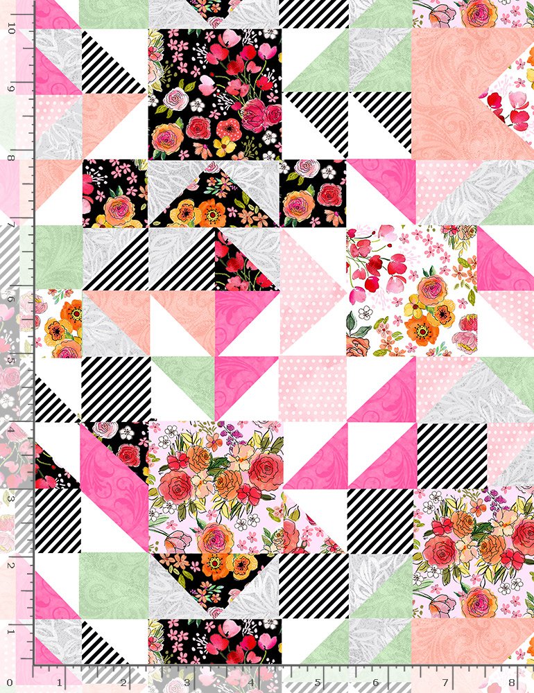 Quilting Cotton Sew Floral Patchwork Multi Stonemountain & Daughter Fabrics