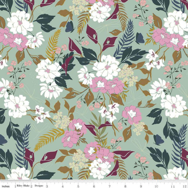 Rayon Challis – Whimsical Romance - Freefly - Mint