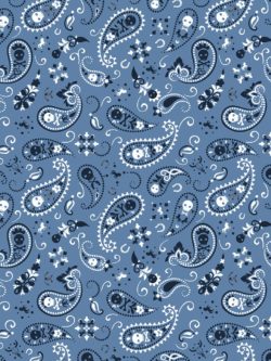 Quilting Cotton - Wanted - Bandana - Azure