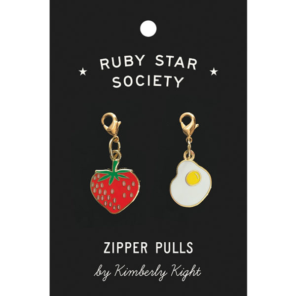 Ruby Star Society – Strawberry & Egg – Zipper Pulls