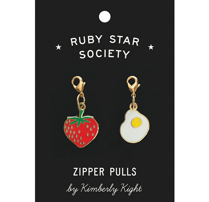 Ruby Star Society – Strawberry & Egg – Zipper Pulls