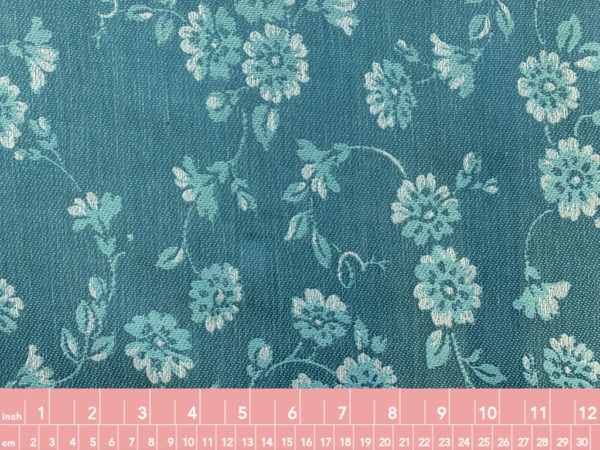 Cotton Jacquard - Chateau Floral - Teal