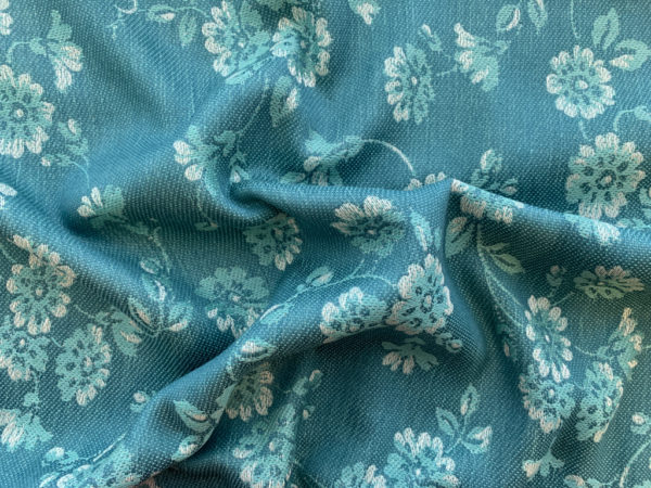 Cotton Jacquard - Chateau Floral - Teal