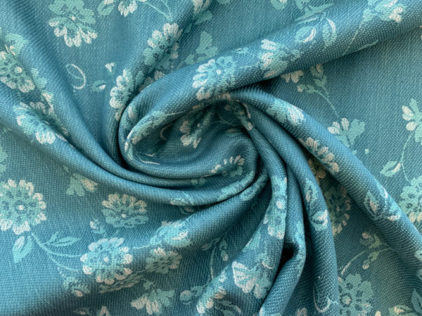 Cotton Jacquard - Chateau Floral - Teal