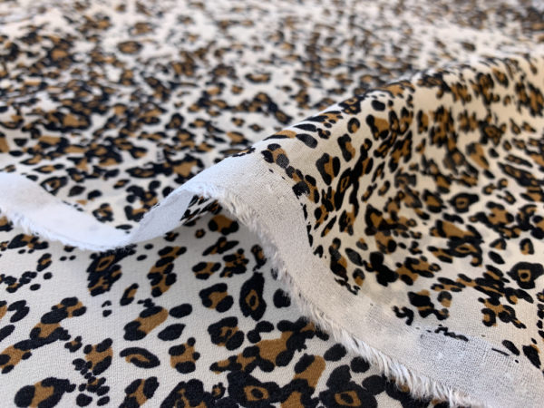 Designer Deadstock - Crinkle Viscose - Mini Leopard Print ...