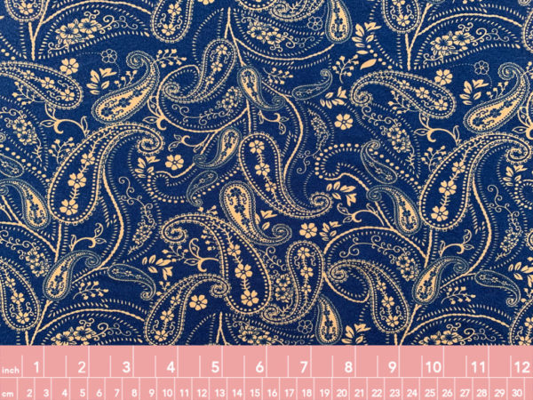 Designer Deadstock - Viscose Knit - Blue Paisley