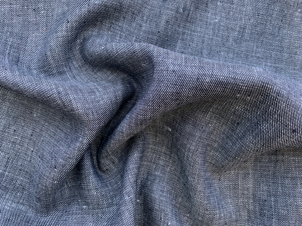 Yarn Dyed Two-Tone Linen Twill - Navy - Stonemountain & Daughter Fabrics