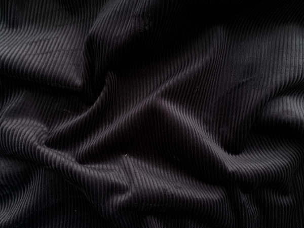 8 Wale Cotton/Spandex Corduroy - Midnight Black