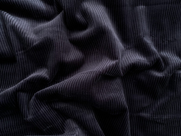 8 Wale Cotton/Spandex Corduroy - Midnight Black