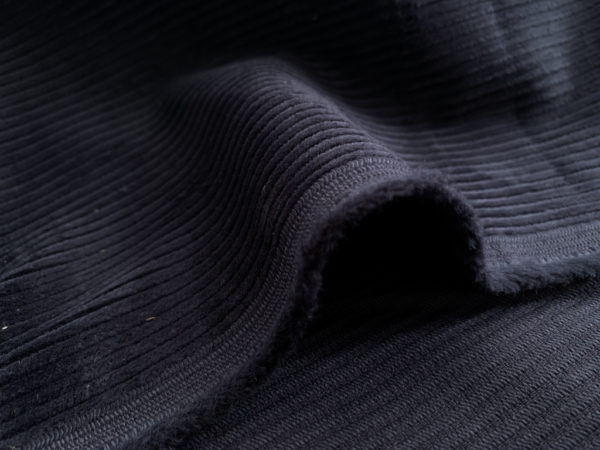 8 Wale Cotton/Spandex Corduroy - Midnight Black