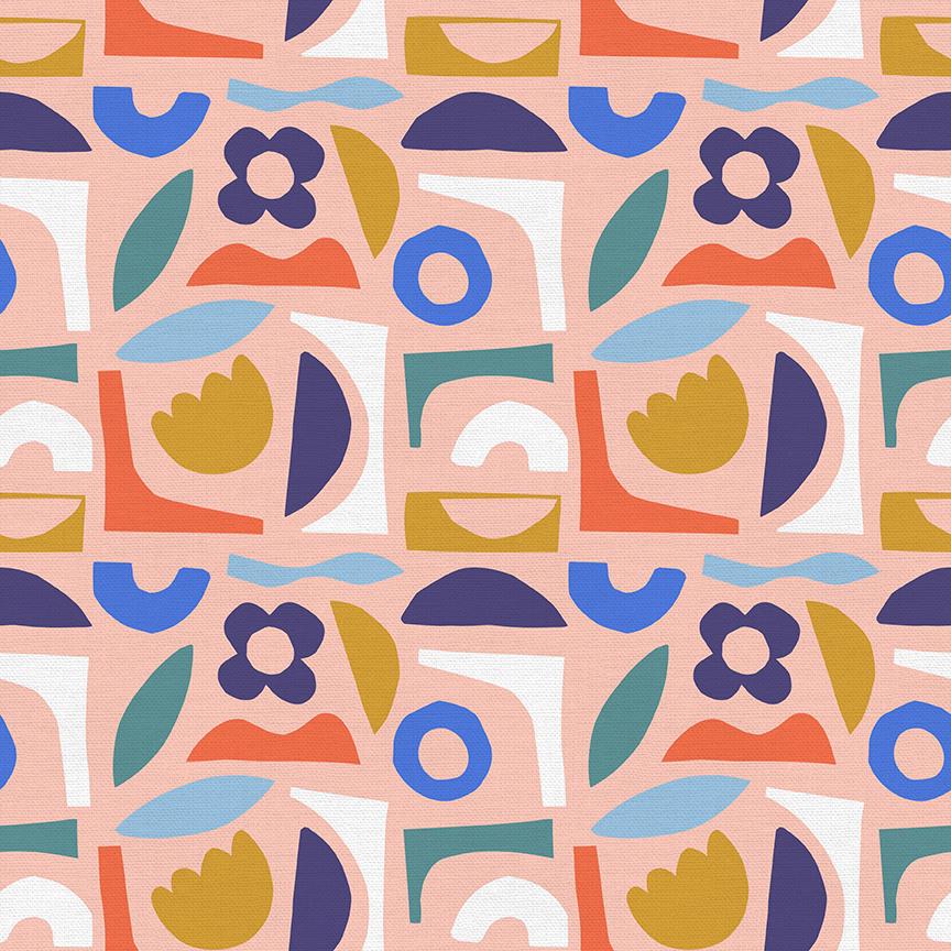 Quilting Cotton - Artist Garden - Garden Collage - Pink - Stonemountain ...