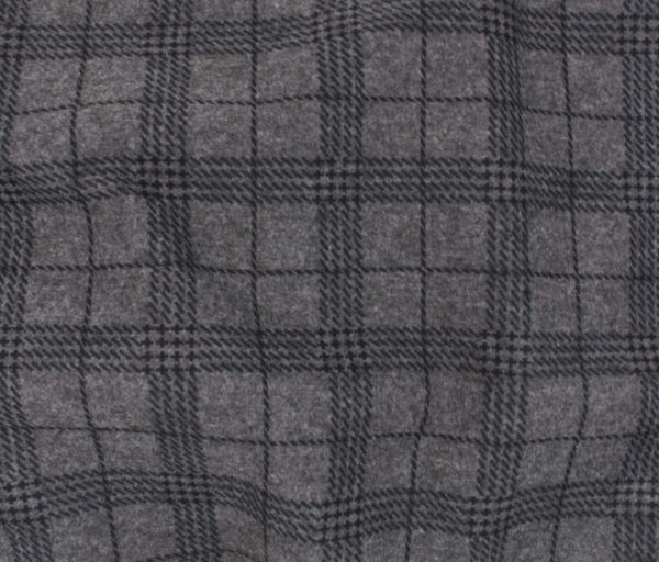 Aberdeen Plaid Poly Blend Knit - Grey Check