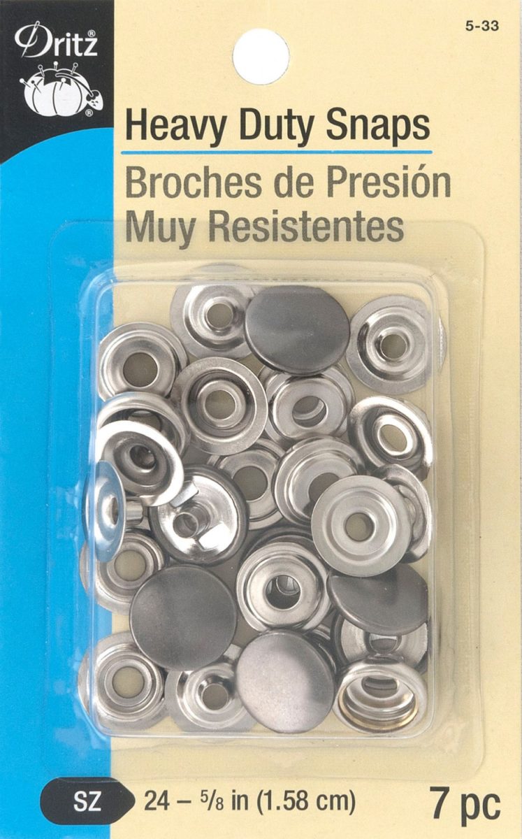 Dritz Heavy Duty Snap Fastener Kit, 7 Sets, Nickel