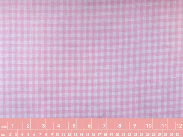 Yarn Dyed Linen - Candy Pink Gingham