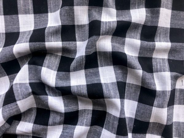 Cotton/Linen Gingham - Big Check - Black