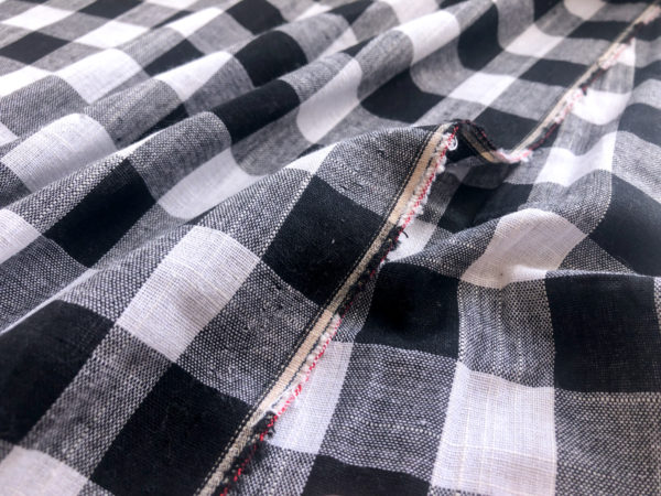 Cotton/Linen Gingham - Big Check - Black