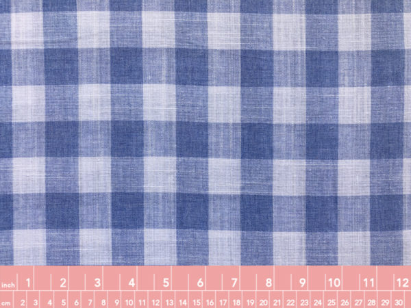 Cotton/Linen Gingham - Big Check - Sky Blue