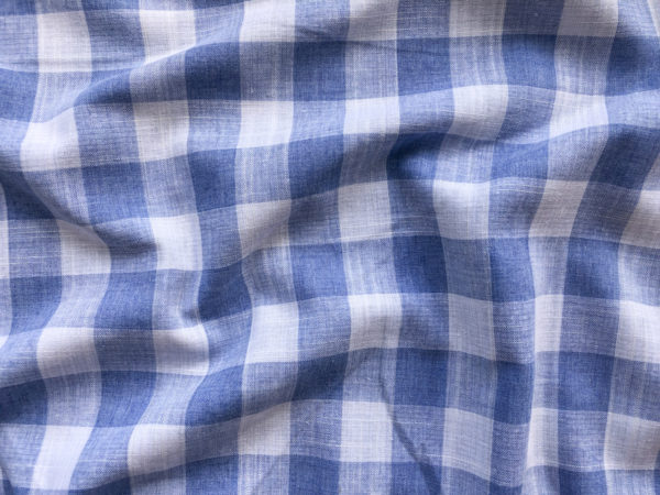 Cotton/Linen Gingham - Big Check - Sky Blue