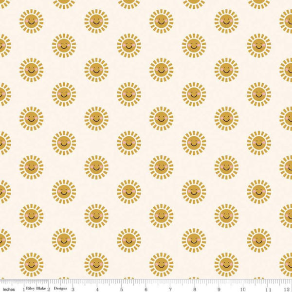 Cotton Flannel - Salt and Honey - Sunny Skies - Cream