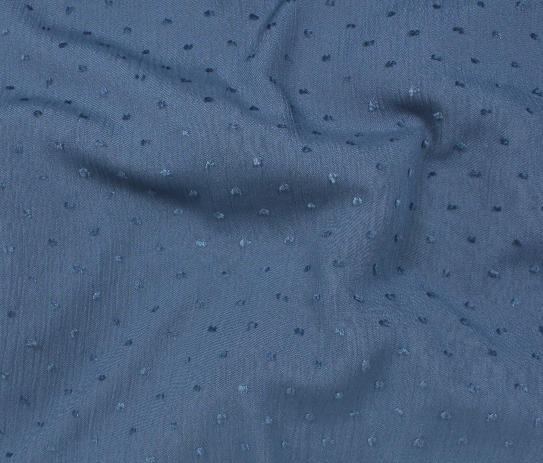 Viscose Swiss Dot - Denim Blue