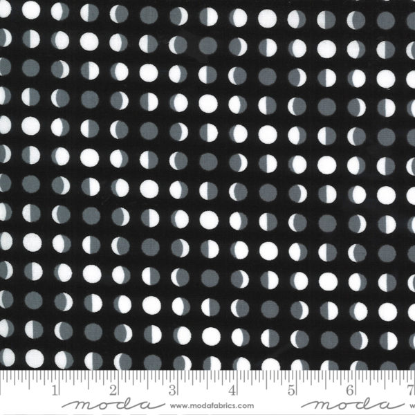 Quilting Cotton - Midnight Magic - Moon Dot - Black