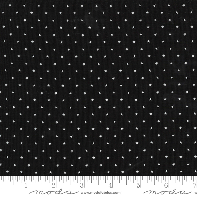 Quilting Cotton Twinkle Tiny Stars Black Stonemountain