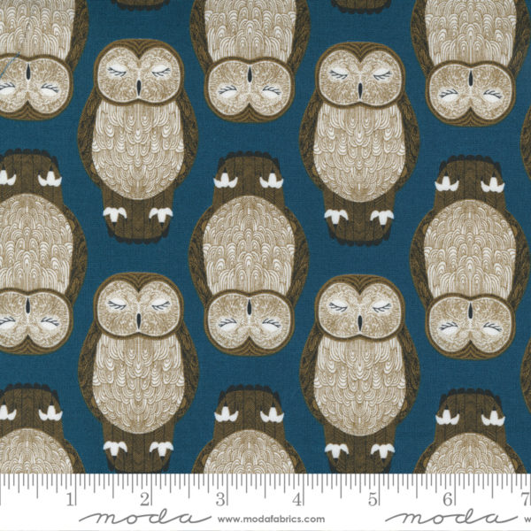 Quilting Cotton - Nocturnal - Sleeping Owls - Navy