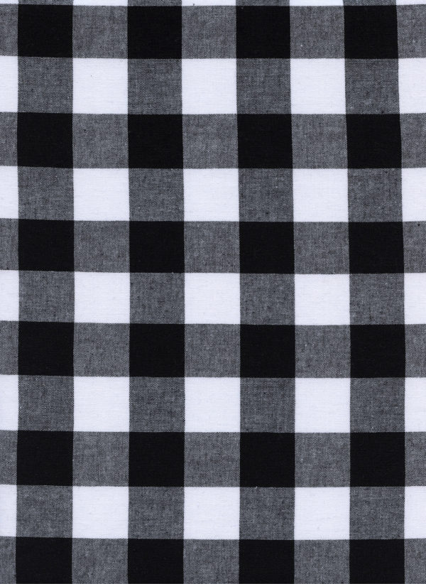 Cotton Yarn Dye - Checkers - 1 in Gingham - Black