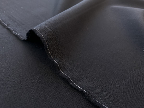 Italian Designer Deadstock - 100% Wool Suiting - Black