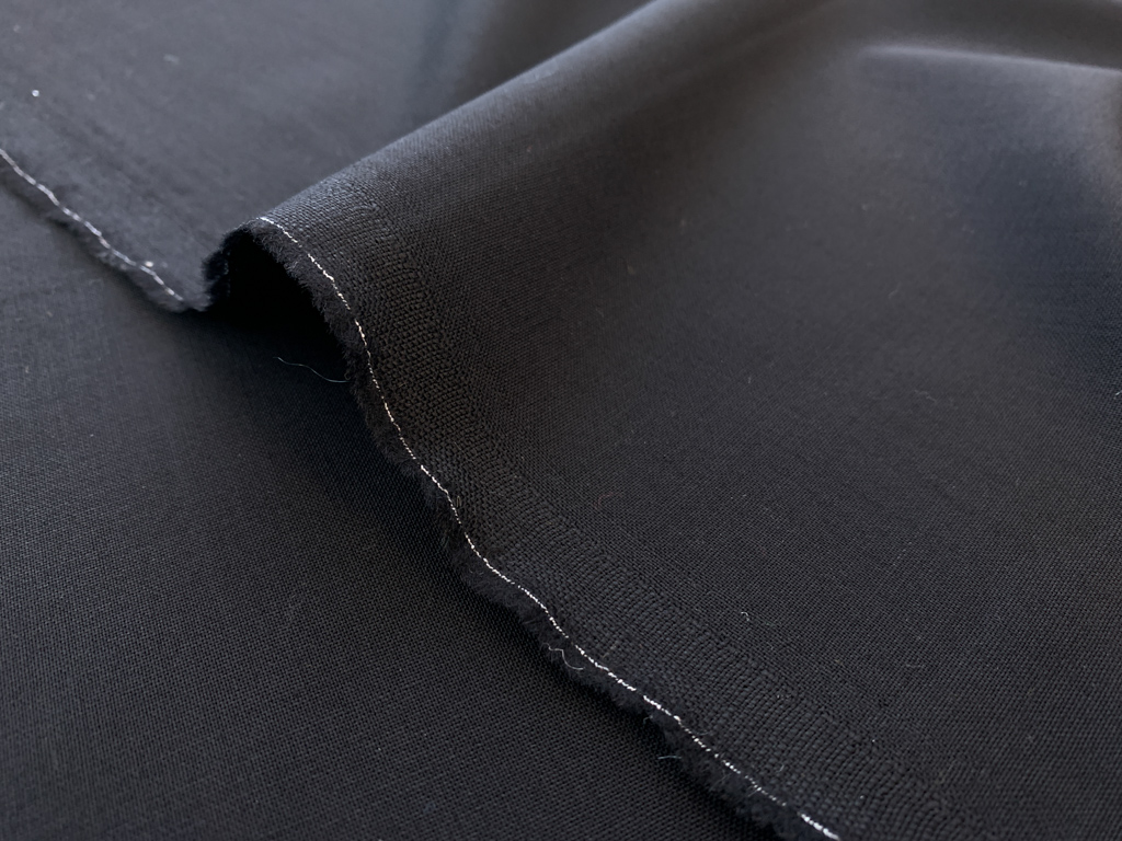 100% Wool Black Fabric by the Yard 450GSM Heavy Weight made in the USA 