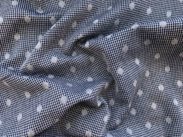 Japanese Yarn Dyed Cotton Jacquard - Blue Spot