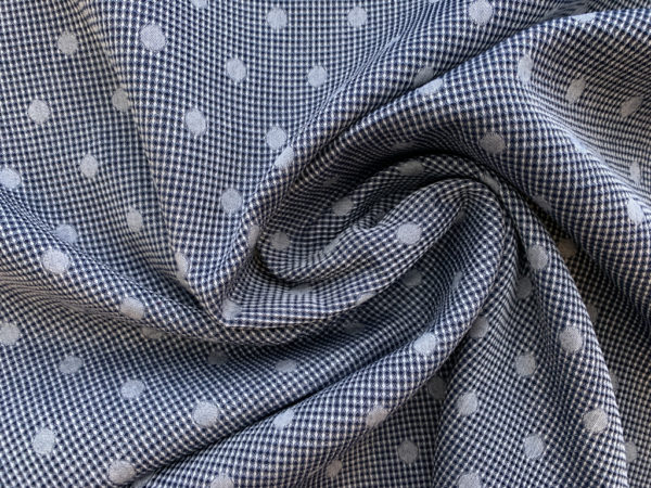 Japanese Yarn Dyed Cotton Jacquard - Blue Spot