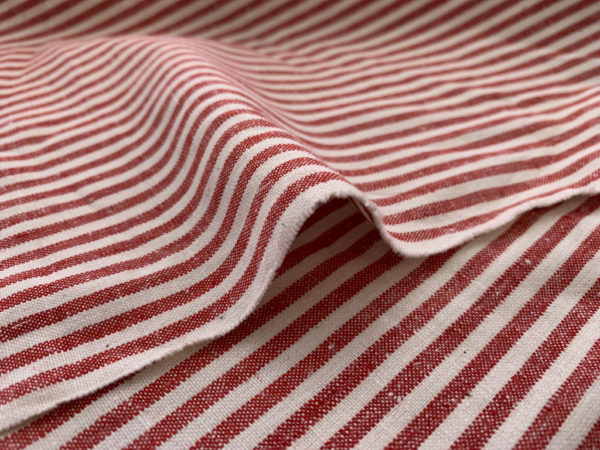 Yarn Dyed Woven - Hemp/Cotton - Red Stripe