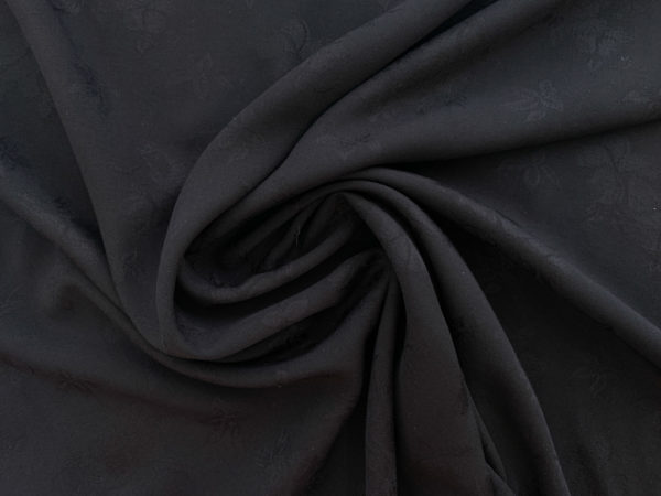 Rayon Jacquard – Flora - Black