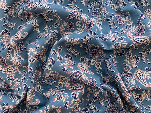 Cotton/Rayon Voile - Paisley - Grey