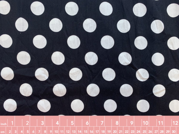 Cotton Poplin – Big Polka Dots - Black/White