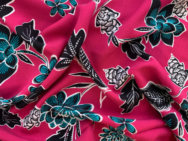 Viscose Poplin Print – Folklore - Pink