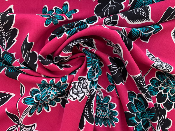 Viscose Poplin Print – Folklore - Pink