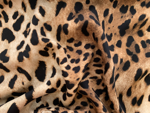 Viscose Poplin Print - Leopard Print - Blush/Black