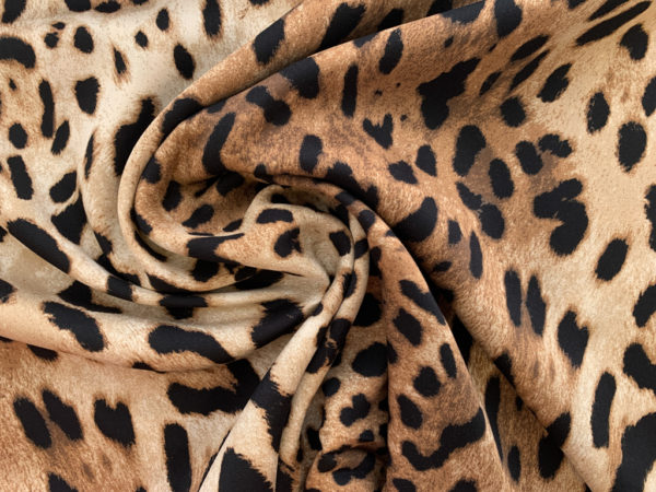 Viscose Poplin Print - Leopard Print - Blush/Black