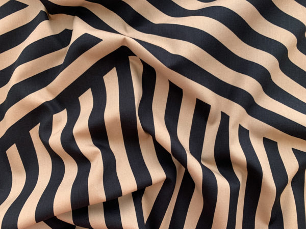 Cotton Poplin – Dazzle Camouflage - Brown/Black