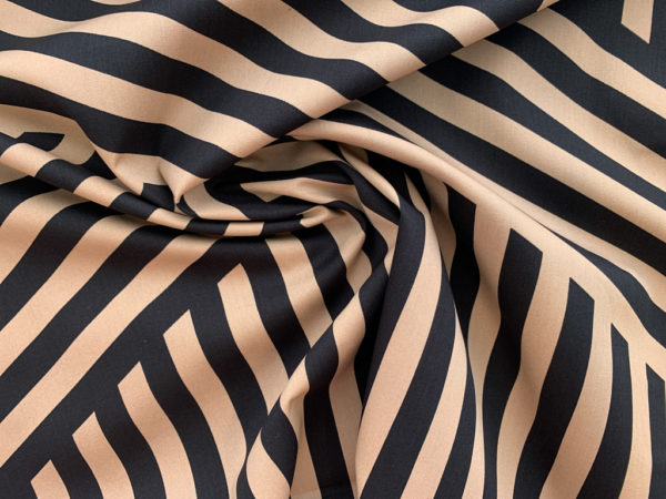 Cotton Poplin – Dazzle Camouflage - Brown/Black