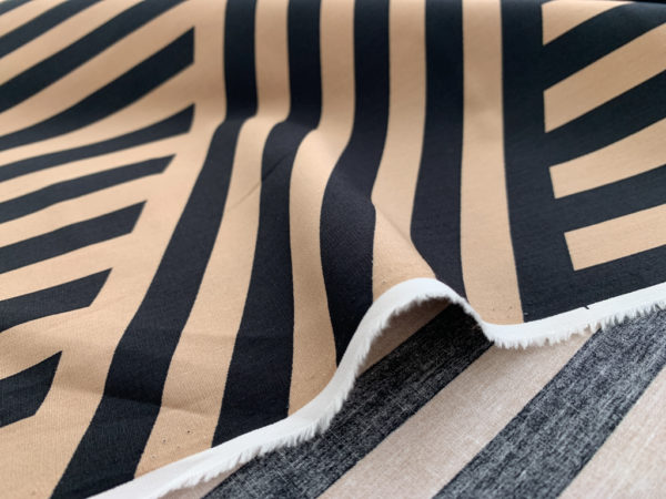 Cotton Poplin – Dazzle Camouflage - Brown/Black