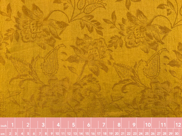 Viscose/Cotton/Linen Jacquard – Paisley Floral – Amber